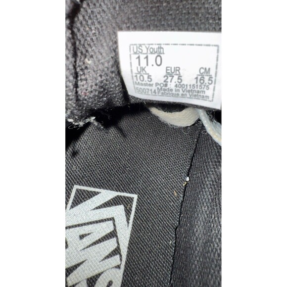 Vans Old Skool Canvas Suede Sneakers Black White Youth 11C Retro Low Top Skate - Picture 10 of 11